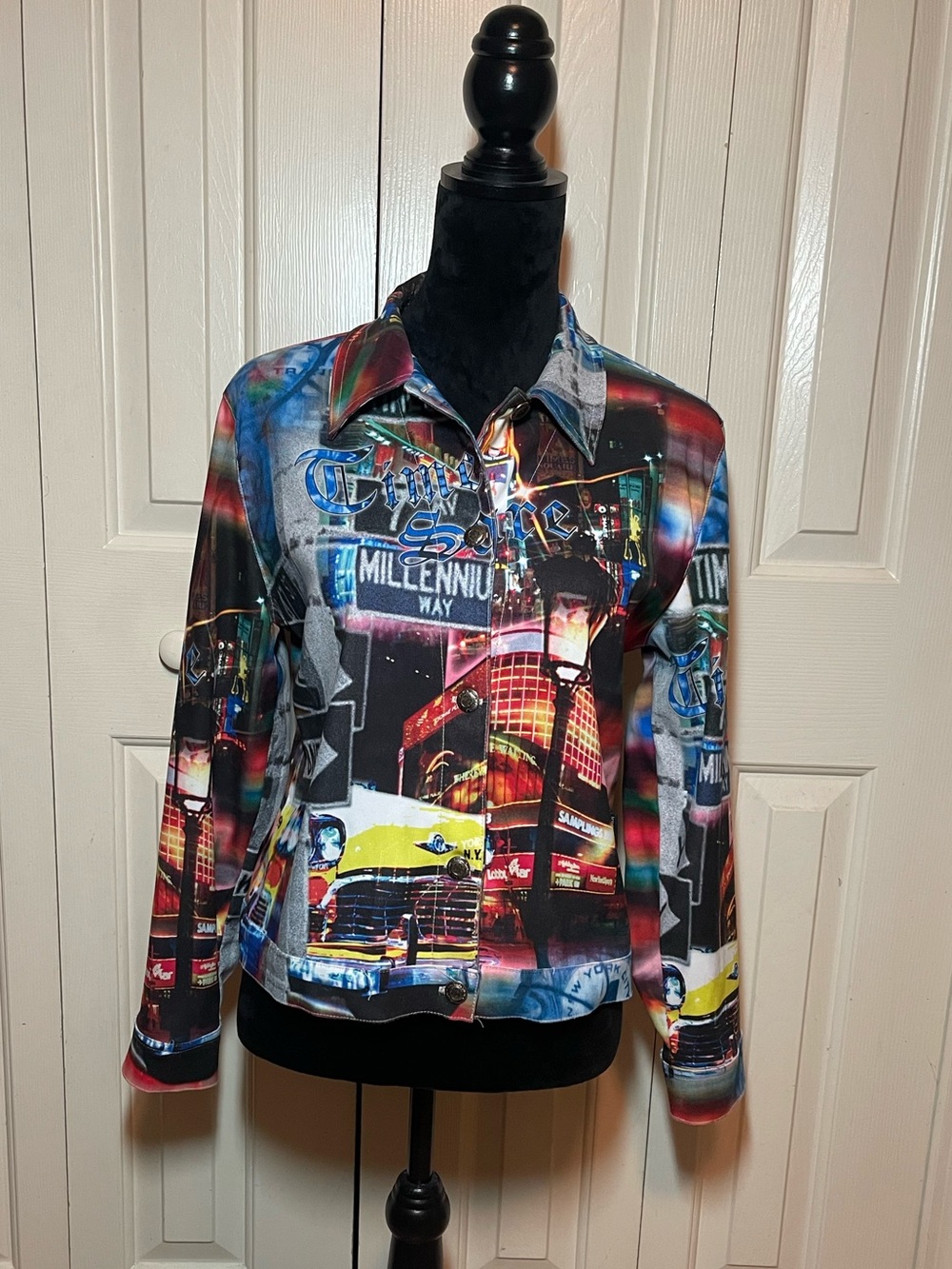 Impulse California Vintage Y2K Times Square New York City Button Up Blazer Shirt